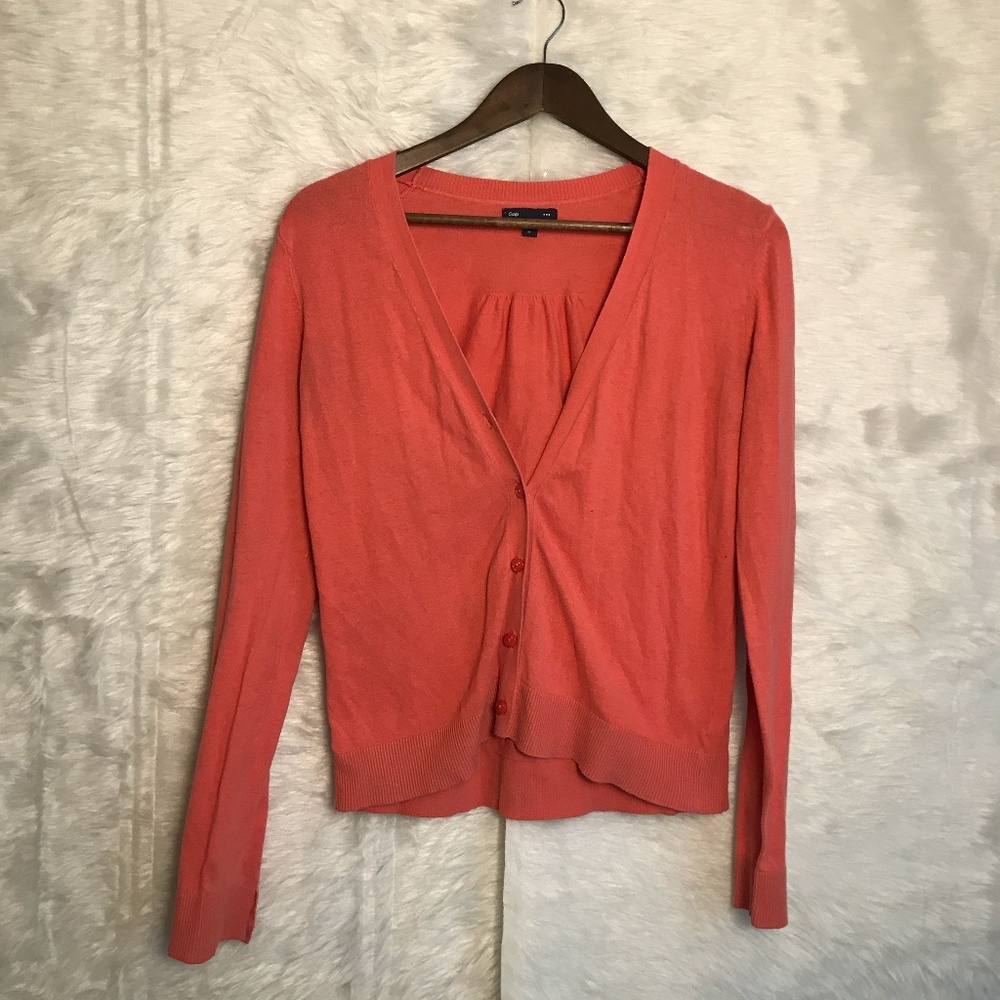 Women's Gap Pink Cardigan Button Up Sweater Size M